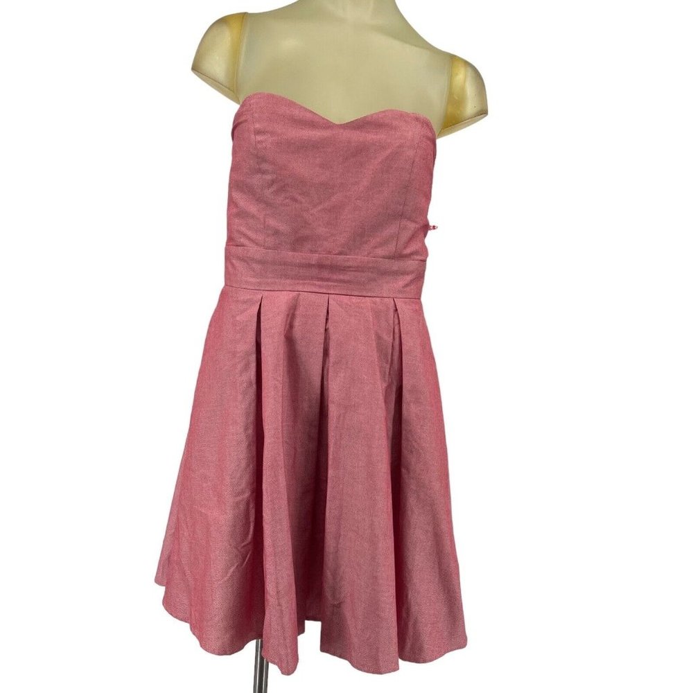 Lauren James Womens Stapless  Red Dress With gingham size medium pockets